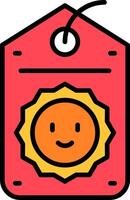 Tag Line Filled Icon vector