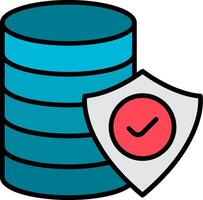 Data Security Line Filled Icon vector