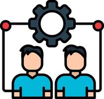Interpersonal Skills Line Filled Icon vector
