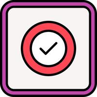 Check Line Filled Icon vector