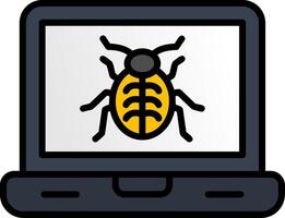 Bug Line Filled Icon vector