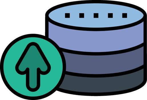 Database Line Filled Icon vector