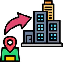 Land Line Filled Icon vector