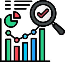 Statistical Line Filled Icon vector