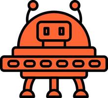Spaceship Line Filled Icon vector