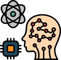 Artificial Intelligence Line Filled Icon vector