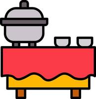 Buffet Line Filled Icon vector