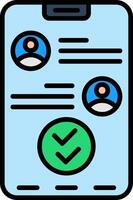 Double Check Line Filled Icon vector