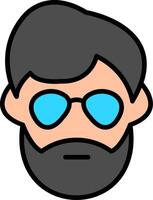 Man Line Filled Icon vector
