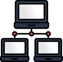 Local Network Line Filled Icon vector