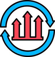 Continuous Improvement Line Filled Icon vector