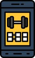 Mobile App Line Filled Icon vector