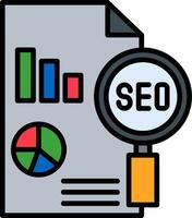 Seo Report Line Filled Icon vector