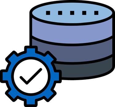 Database Storage Line Filled Icon vector
