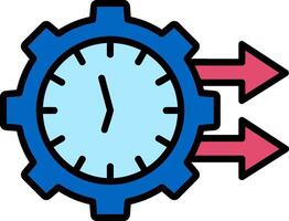 Fast Time Line Filled Icon vector