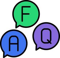 Faq Line Filled Icon vector