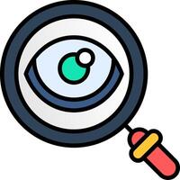 Eye Recognition Line Filled Icon vector
