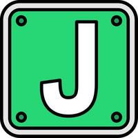Letter J Line Filled Icon vector