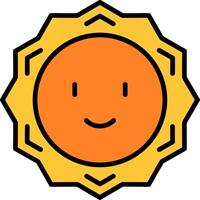 Sun Line Filled Icon vector