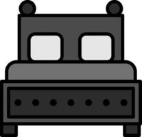 Bed Line Filled Icon vector