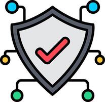 Cyber Security Line Filled Icon vector