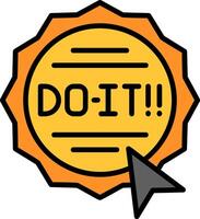 Do It Line Filled Icon vector
