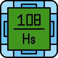 Hassium Line Filled Icon vector
