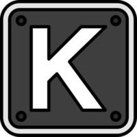 Letter K Line Filled Icon vector