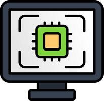 Scan Line Filled Icon vector
