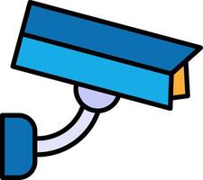 Security Camera Line Filled Icon vector