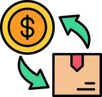 Cash Flow Line Filled Icon vector