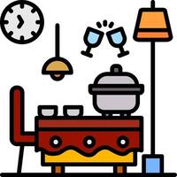 Buffet Line Filled Icon vector