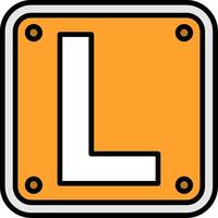 Letter L Line Filled Icon vector