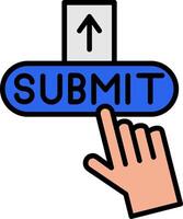 Submit Line Filled Icon vector