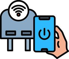 Smart Plug Line Filled Icon vector