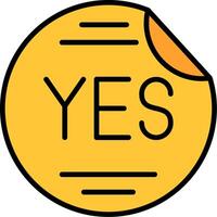 Sticker Line Filled Icon vector