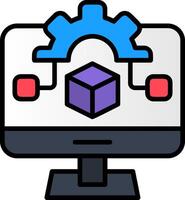 Algorithm Line Filled Icon vector
