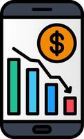 Bar Graph Line Filled Icon vector