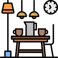Coffee Table Line Filled Icon vector