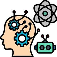 Machine Learning Line Filled Icon vector