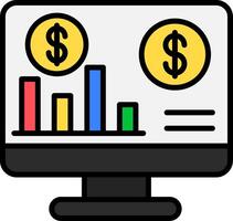 Analytics Line Filled Icon vector