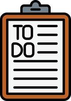 To Do List Line Filled Icon vector