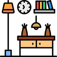 Console Table Line Filled Icon vector