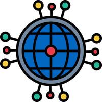 Global Network Line Filled Icon vector