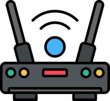Wifi Router Line Filled Icon vector