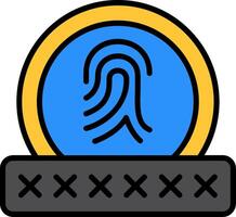 Biometric Recognition Line Filled Icon vector