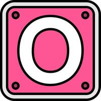 Letter O Line Filled Icon vector