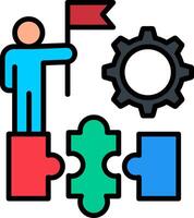 Leader Line Filled Icon vector