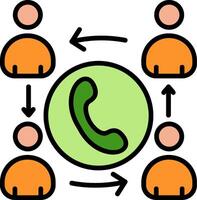 Network Line Filled Icon vector