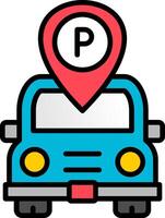 Parking Line Filled Icon vector